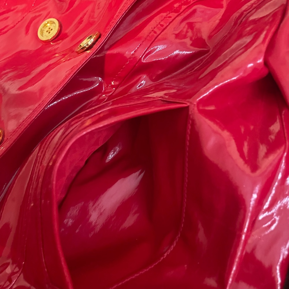 Juicy Couture Red Rain Jacket with Gold Buttons - Picture 13 of 15